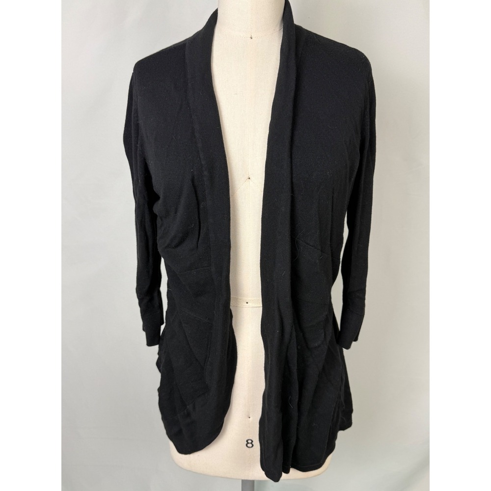 White House Black Market Large Open Front Cardigan Cinched Back Business Layer